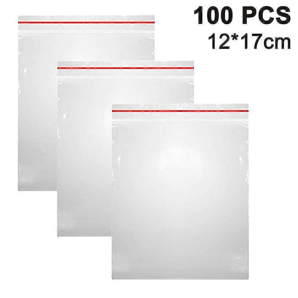 100 Pcs Thick Clear Zip Bags Durable Reclosable Zip