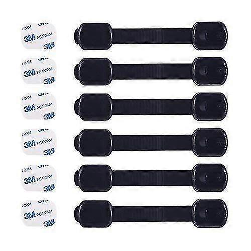 Child Proof Safety Locks - Baby Proofing Cabinet Lock With 6 Extra 3m Adhesives - Adjustable Strap Latches To Cabinets,drawers,cupboard,oven,fridge,cl