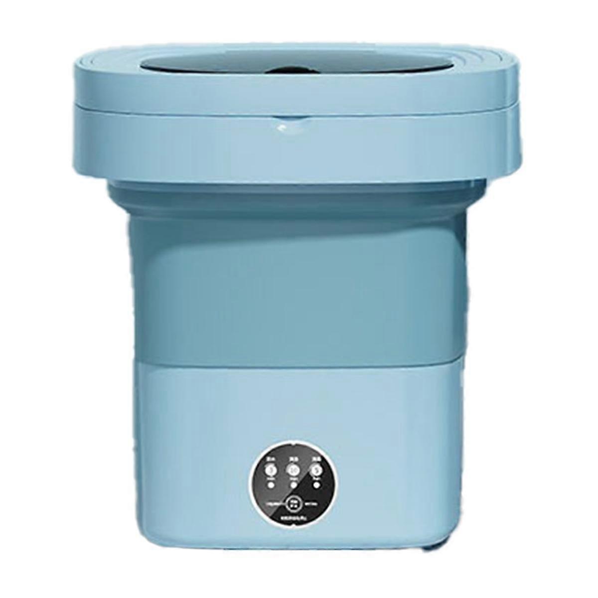 Folding Washing Machine Portable Small Washing Machine Mini Underwear Cleaning Machine 8L Blue (US