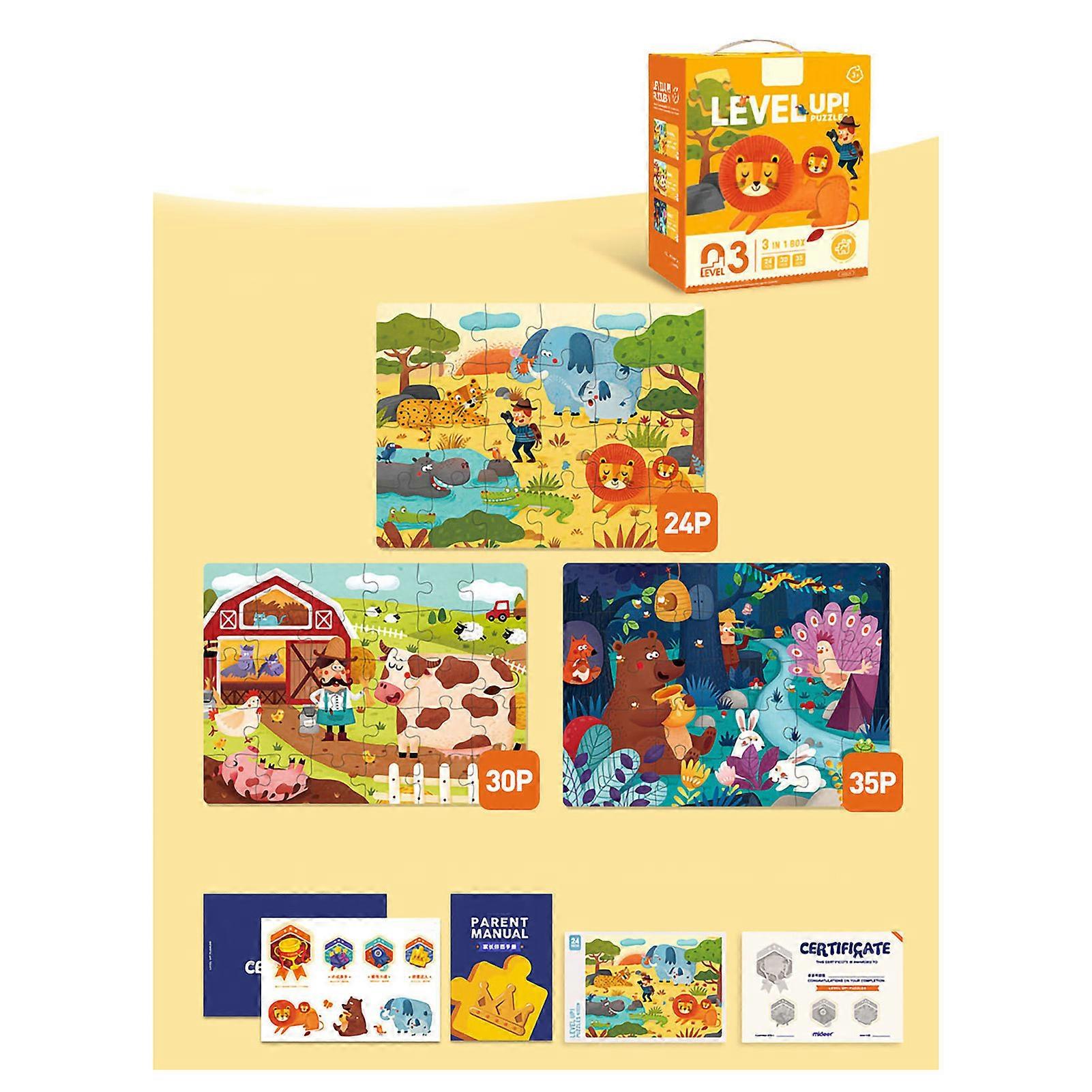 Kids Jigsaw Puzzles Logical Thinking Hands On Ability Training Early Educational Toys for Children Phase 3 MD3103