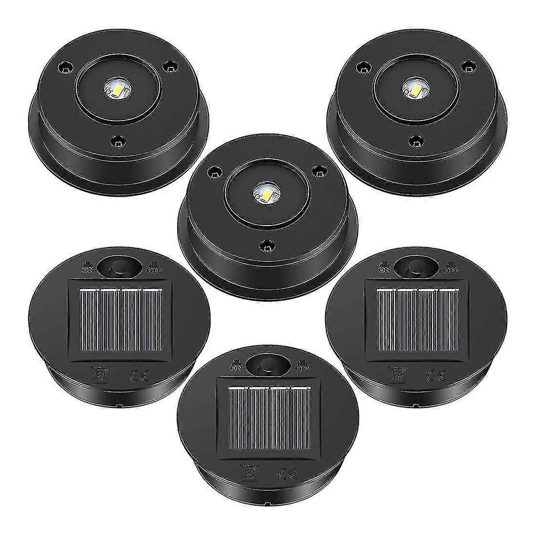 6Pcs Solar Lantern Replacement Parts, LED Solar Panel & Lid Lights Compatible with Out-B