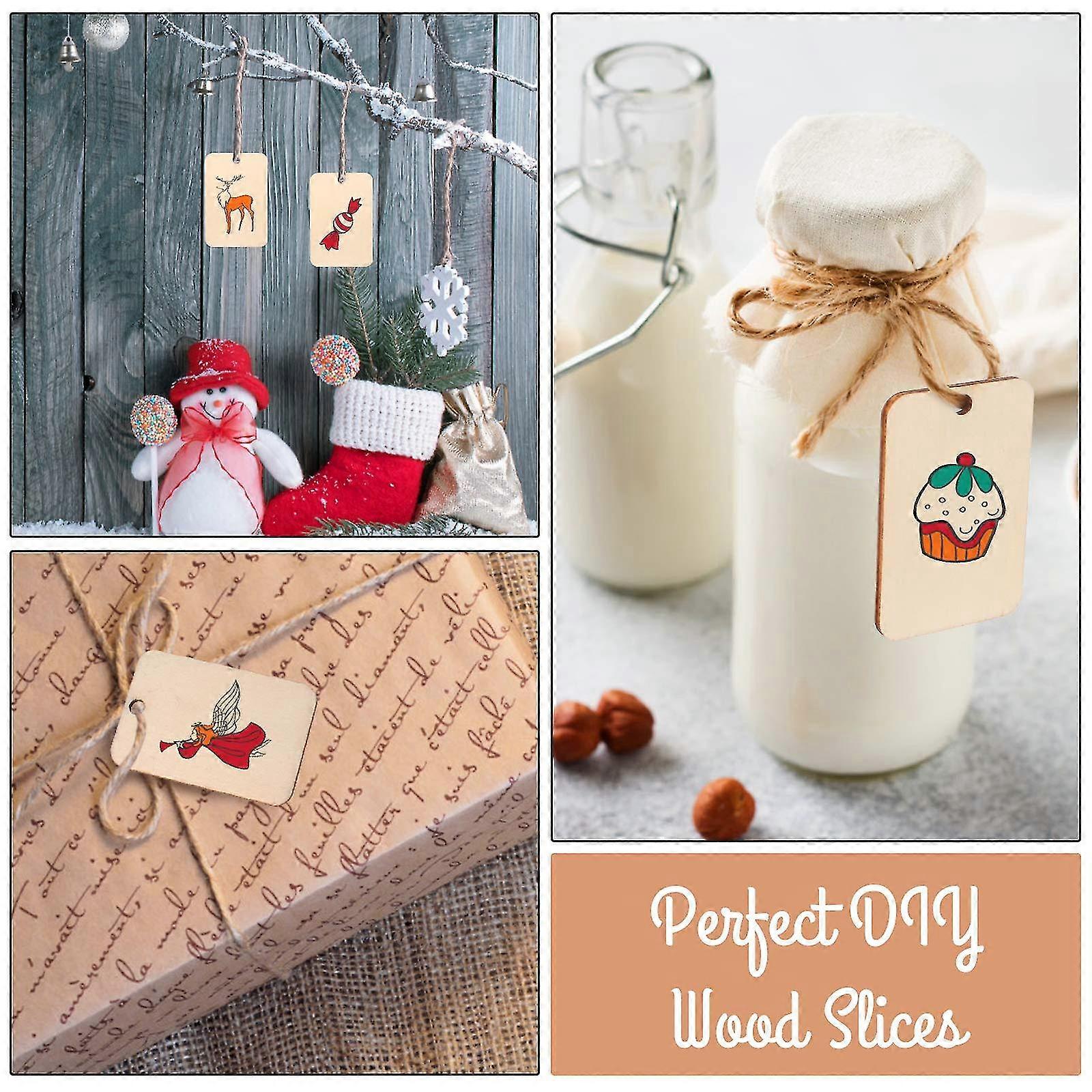 OLYCRAFT 100PCS Wood Pieces Unfinished Wood Triangle Pieces Natural Wood Triangle Cutout Shape Wood Triangle Blank Slices For DIY Crafts Holiday Decoration 1.2x1.3x0.2 Inch