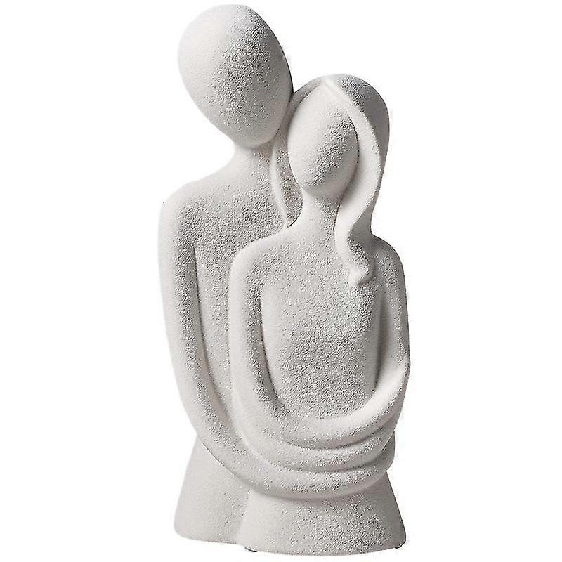 Abbraccio Coppia Figurina Figura Astratta Ornamento Libreria Bianco