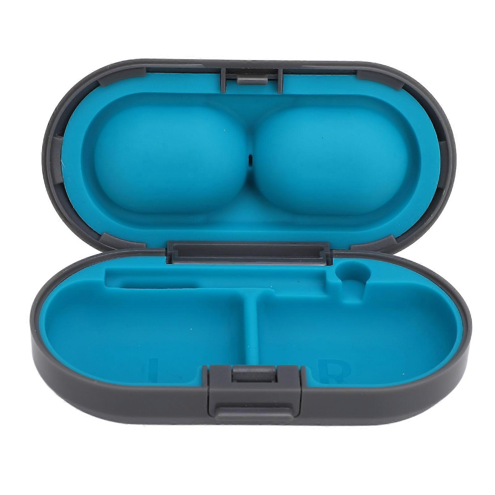 Sound Aid Case Multipurpose Drop Resistance Compact Compartment Design Sound Aid Protective Box for Storing Sound Aids Grey