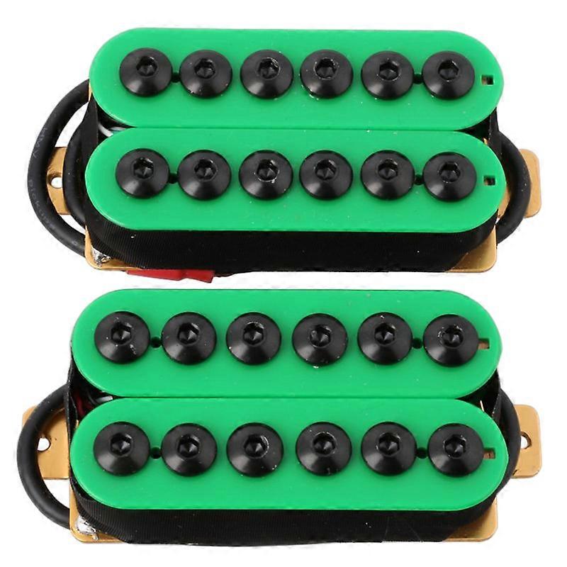 2Pcs Double Coil Electric Guitar Humbucker Pickup Bridge&Neck Ceramic Magnet Invader Style Punk Gre