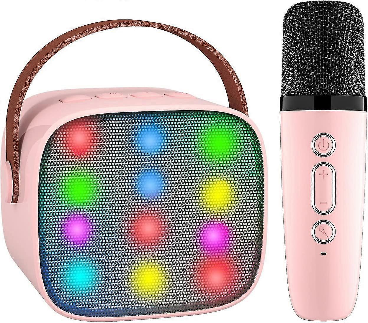 Karaoke Machine Kids, Portable Bluetooth Karaoke Machine With Microphone For Kids Adults, Voice Changing Effects & Led Lights
