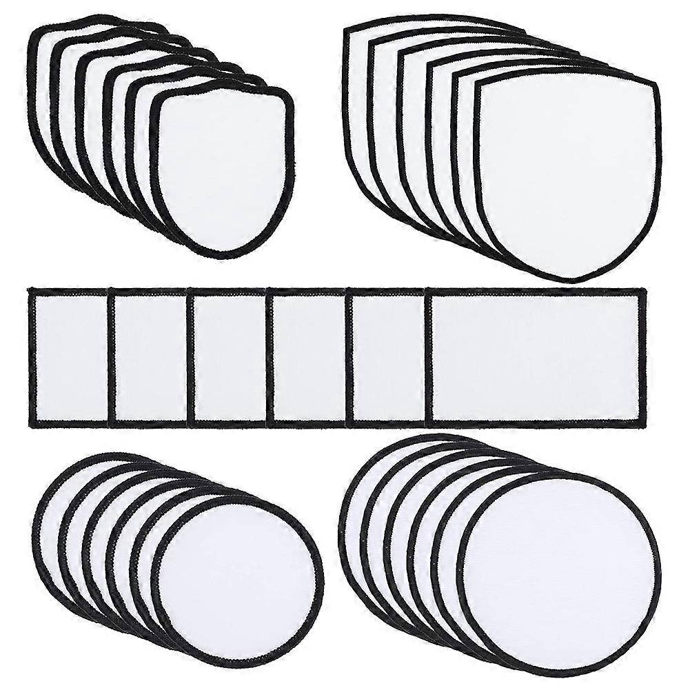 30 Pieces Sublimation Iron-on Patches Fabric, 5 Shapes Sublimation Blanks Patches Repair Patches fo