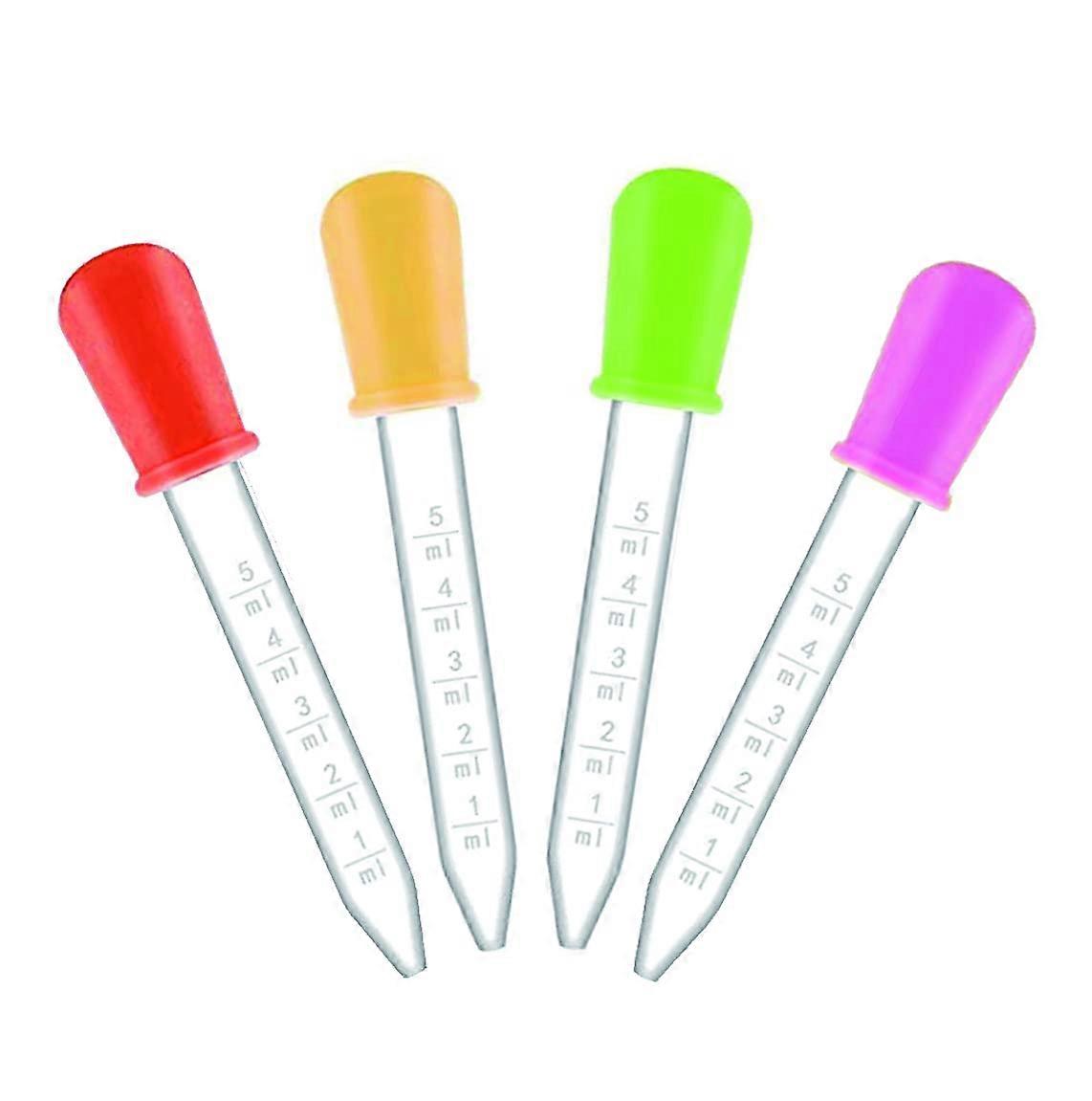 5ml Silicone Pipettes Dropper Plastic Droppers Liquid Droppers Pipettes of 5ml, 4Pack random color