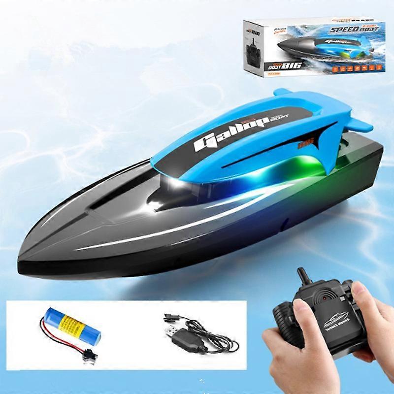 Remote Control Boat, High Speed With LED Light Rc Boat for Pools and Lakes, 20+ KMH 2.4 GHz Fast Racing Boats, Birthday Gifts for Boys Girls