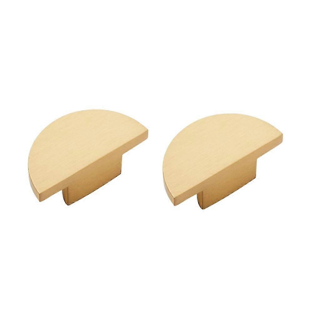 2 Pack Solid Brass Dresser Drawer Pulls,semicircle Kitchen Cabinet Knobs And Handles, Gold Knobs For Cabinet And Drawer