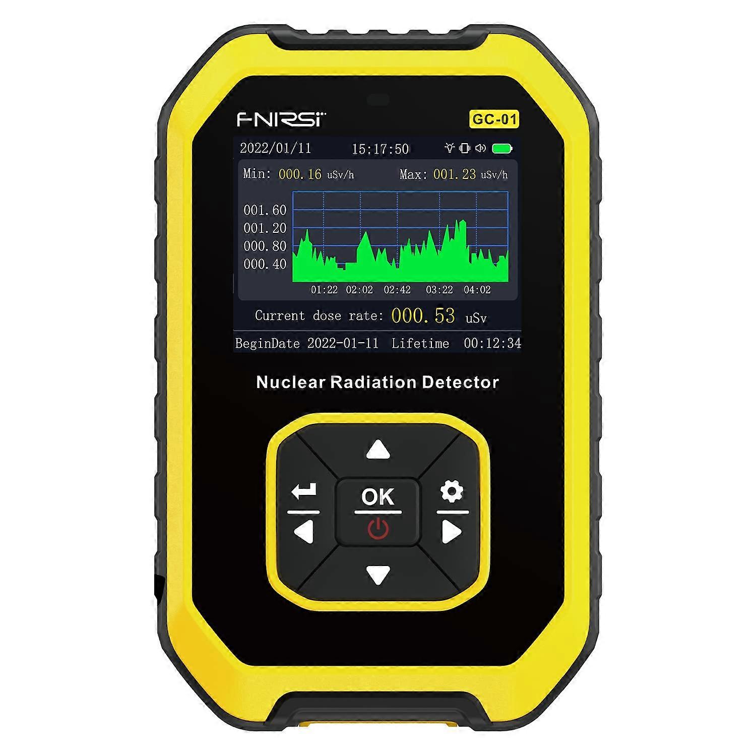 Geiger Counter Nuclear Radiation Detector - FNIRSI Radiation Dosimeter with LCD Display, Portable Handheld Beta Gamma X-ray Rechargeable Radiation Mon