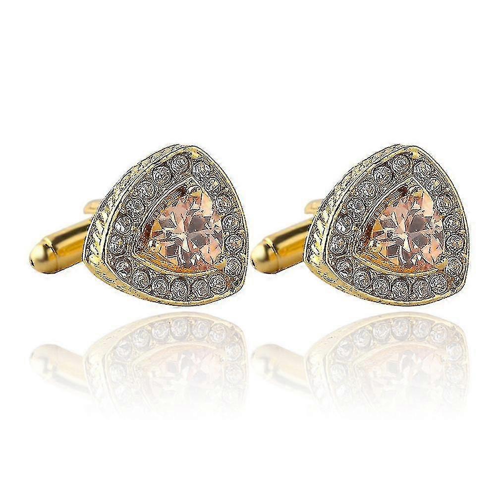 triangle Alloy Inlaid Zircon Cufflinks Men's Micro