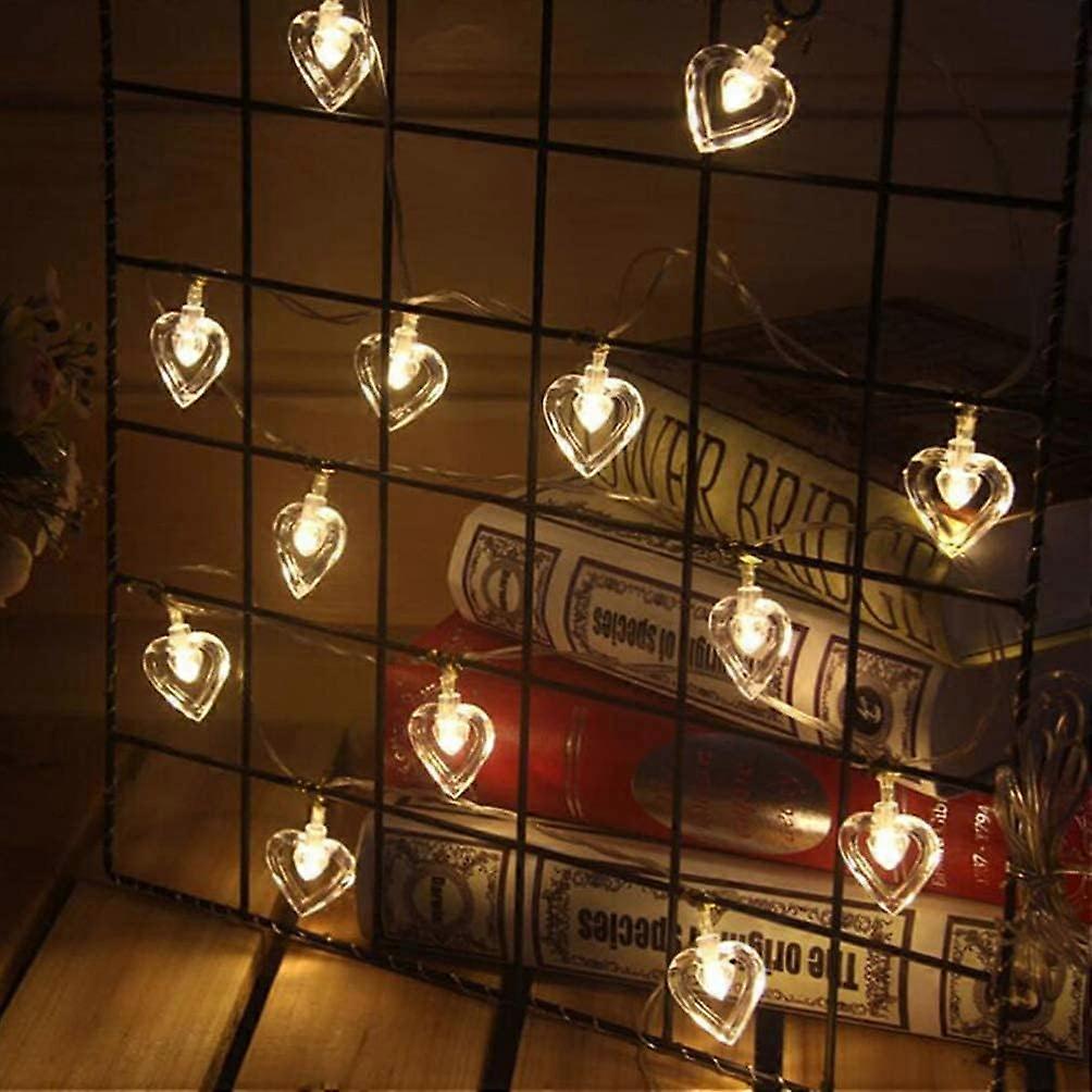 Affordable Heart Light String Decorative Valentines Day Heart Shaped String Light Battery Operated Heart String Light Compatible with Valentines Day W