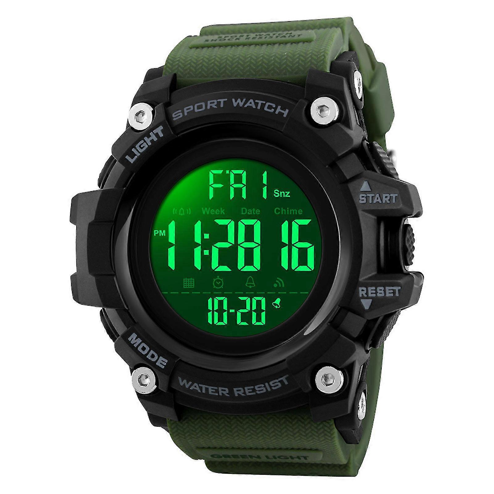 Men's Sporty Luminous Countdown Timer Watch with Large Dial and Calendar