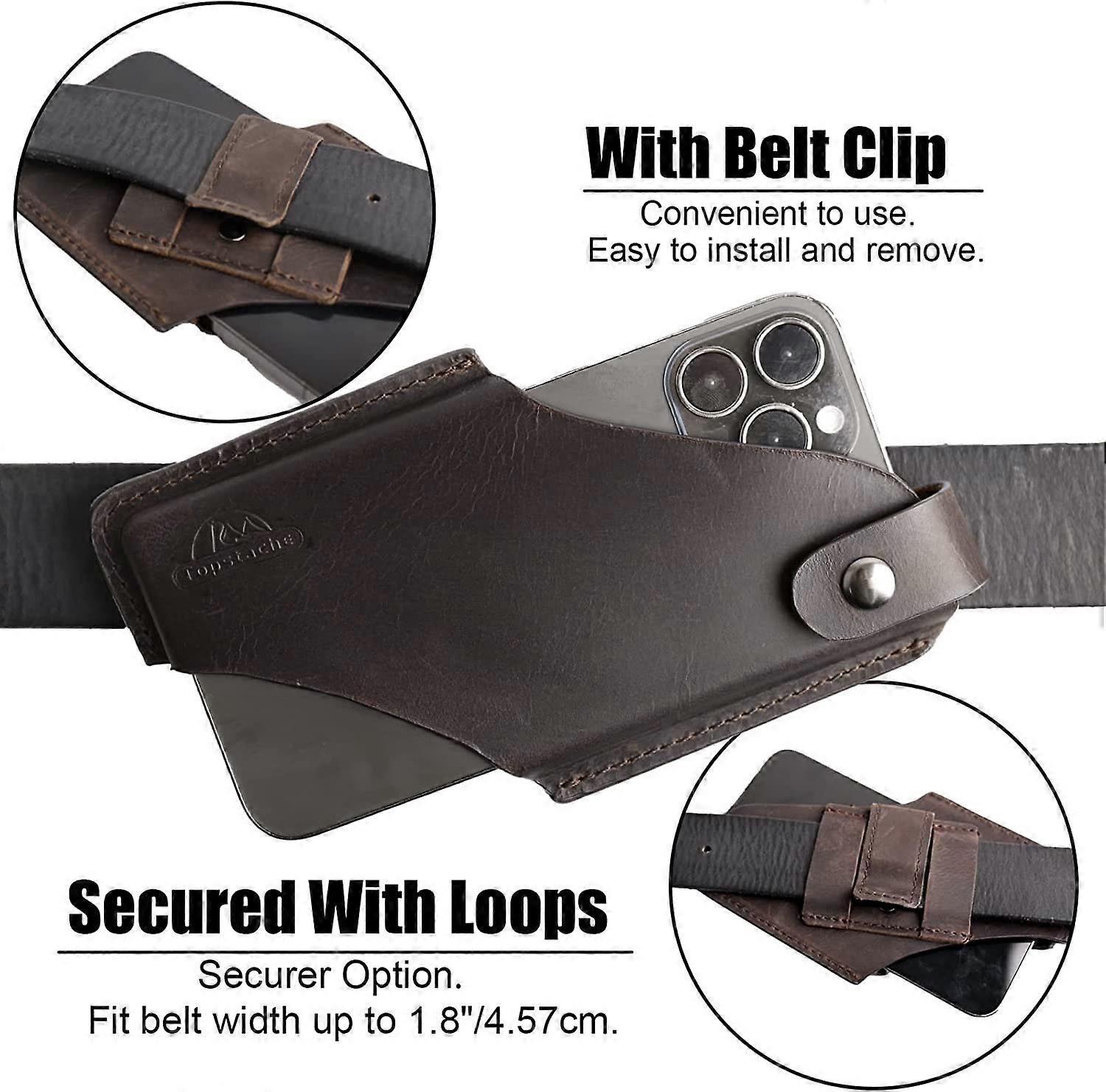 Étui Ceinture Pour Téléphone - Cuir - Clip Horizontal/Vertical - Compatible IPhone, Galaxy, Xiaomi