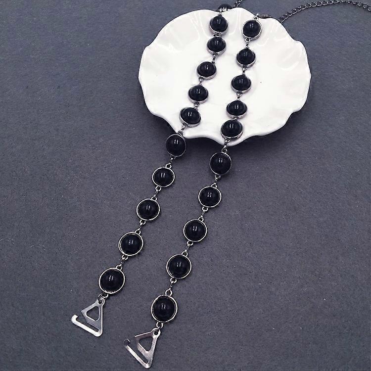1PCS (Black) Pairs of Adjustable Invisible Non-Slip Bra Straps