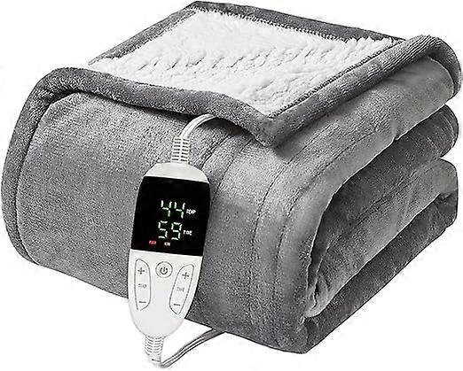 Extra Large Heated Electric Blanket, Ultra Soft Luxurious Flannel Electric Overblanket Auto Shutoff-Machine Washable-Timer and 6 Different Heat Settin
