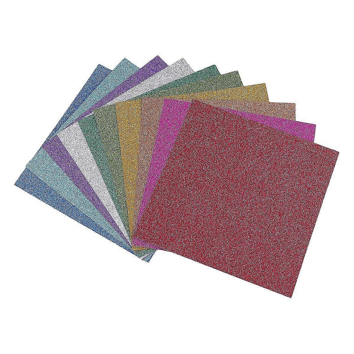 100 Pcs Glitter Cardstock Shimmer Cardstock Paper Metallic Shimmer Paper Sparkling Glitter Paper Craft Glitter Sheets