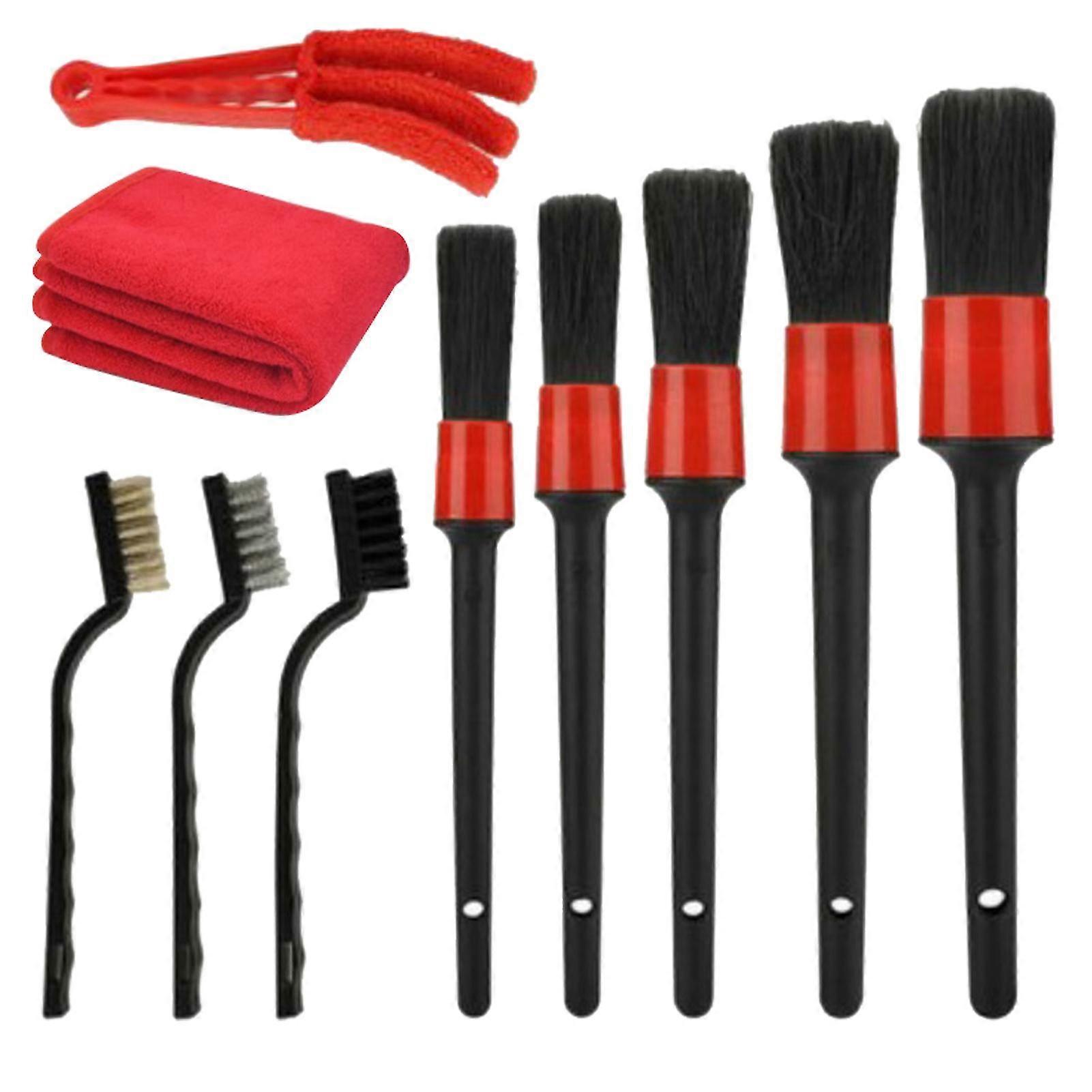 10pcs Dashboard Engines Tire With Towel Universal Car Detailing Brush Set