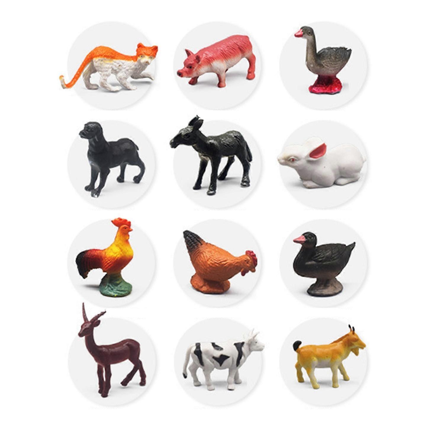 12Pcs Animal Models Vivid High Simulation Collectible Realistic Clear Texture Decorate Eco-Friendly
