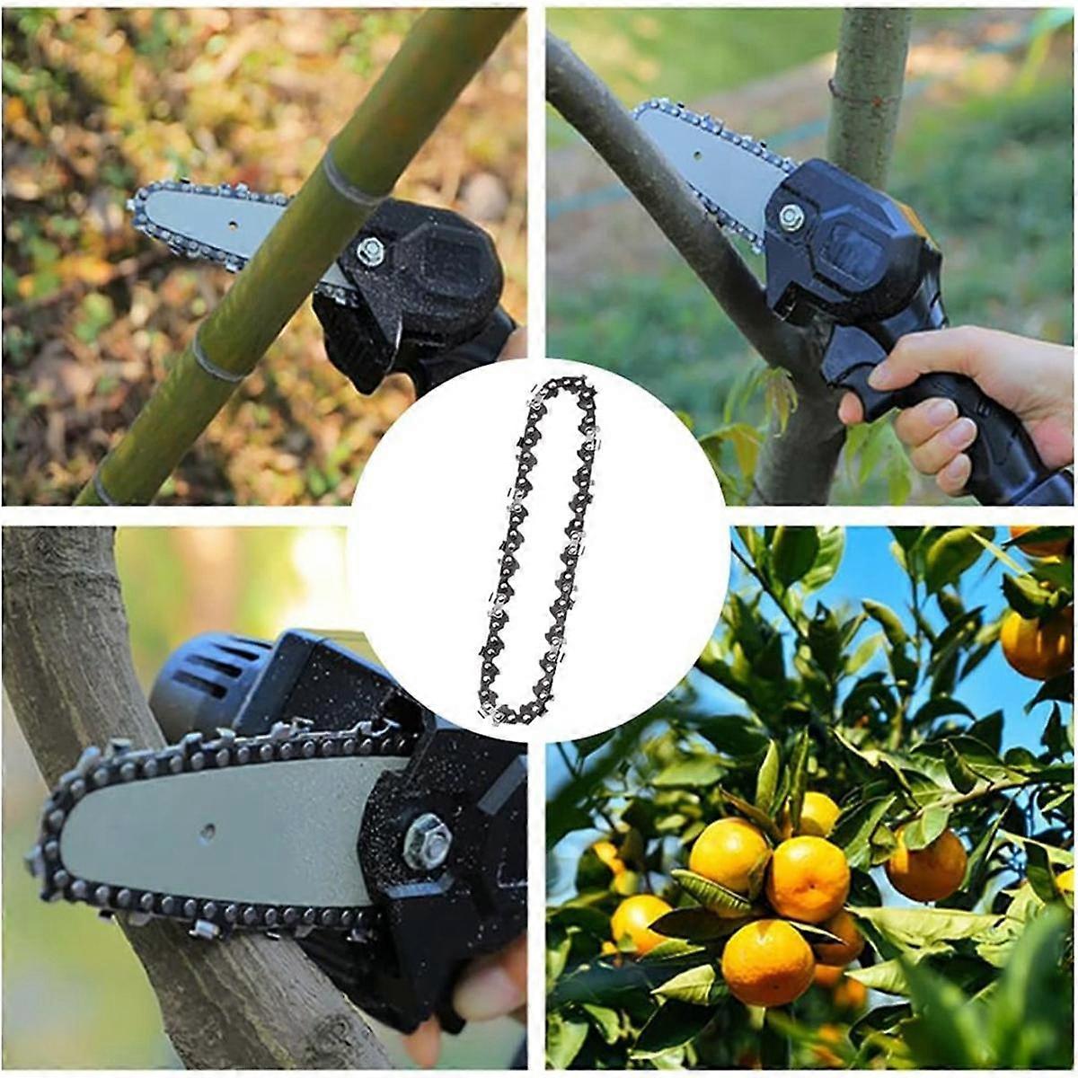 4Pcs Mini Chainsaw Chain 4 Inch Guide Saw Chain 1/4 LP Pitch, 28 Sections for Electric Protable Handheld Chain Saw