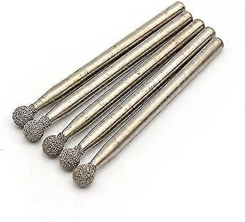 10 x Round Tip Diamond Burr 3mm Shank 150 Grit Rotary Burr for Glass Ceramic Metal Stone for Rotary