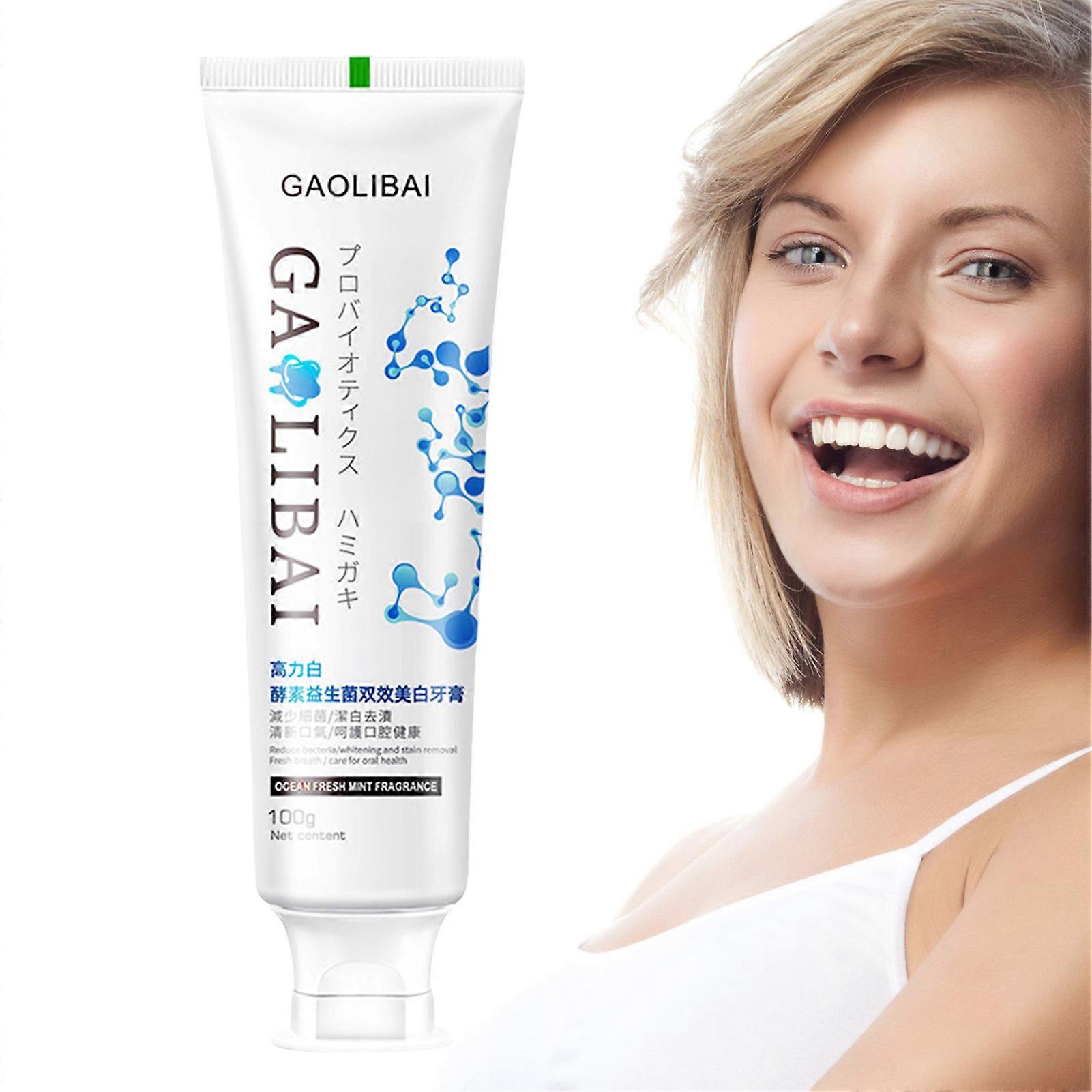 Teeth Whitening Toothpaste Fresh Mint Bio Probiotics Toothpaste White Brilliance Oral Care for Brighter Teeth and Fresh Breath