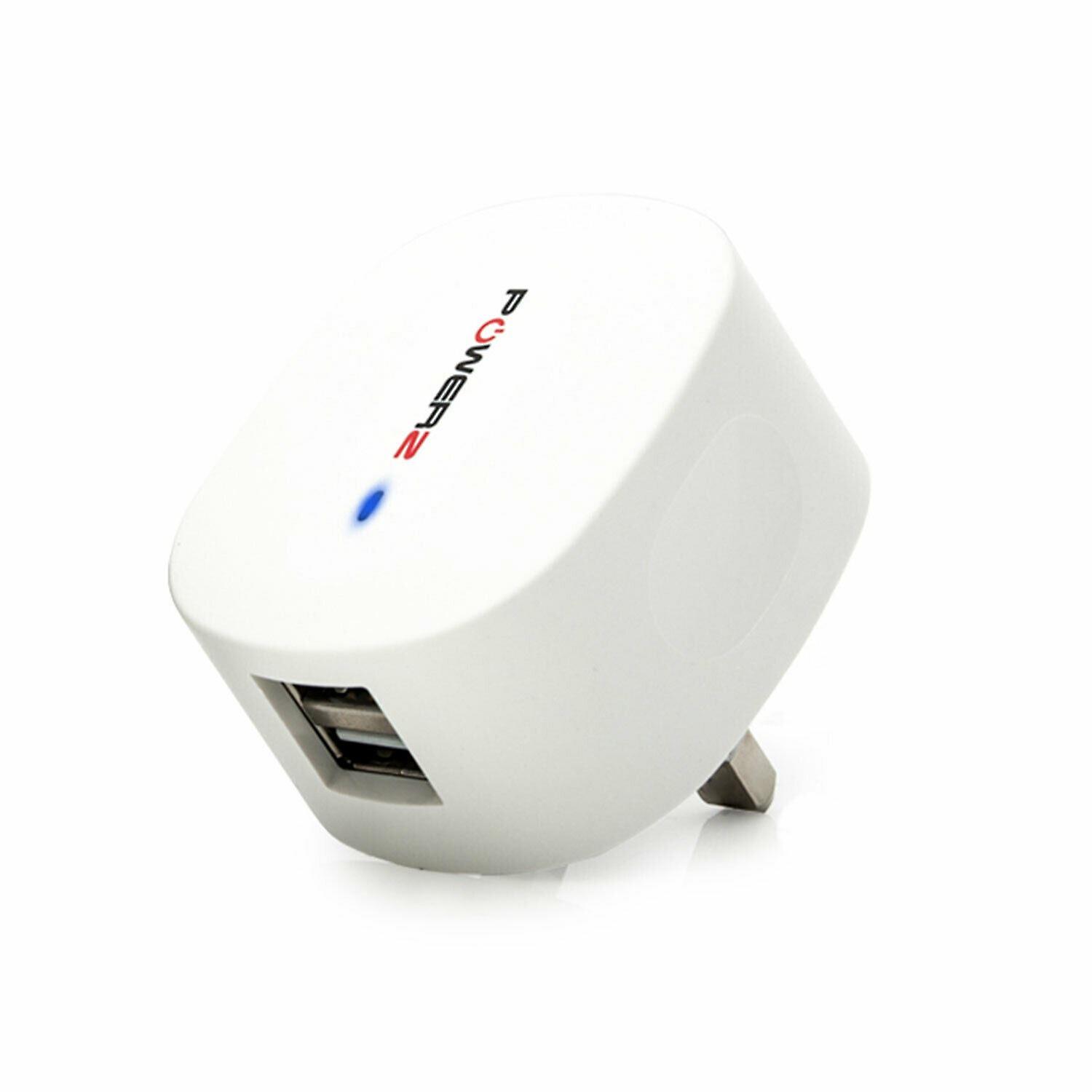 Powerz Mains Charger for Micro USB 2.4amp - White