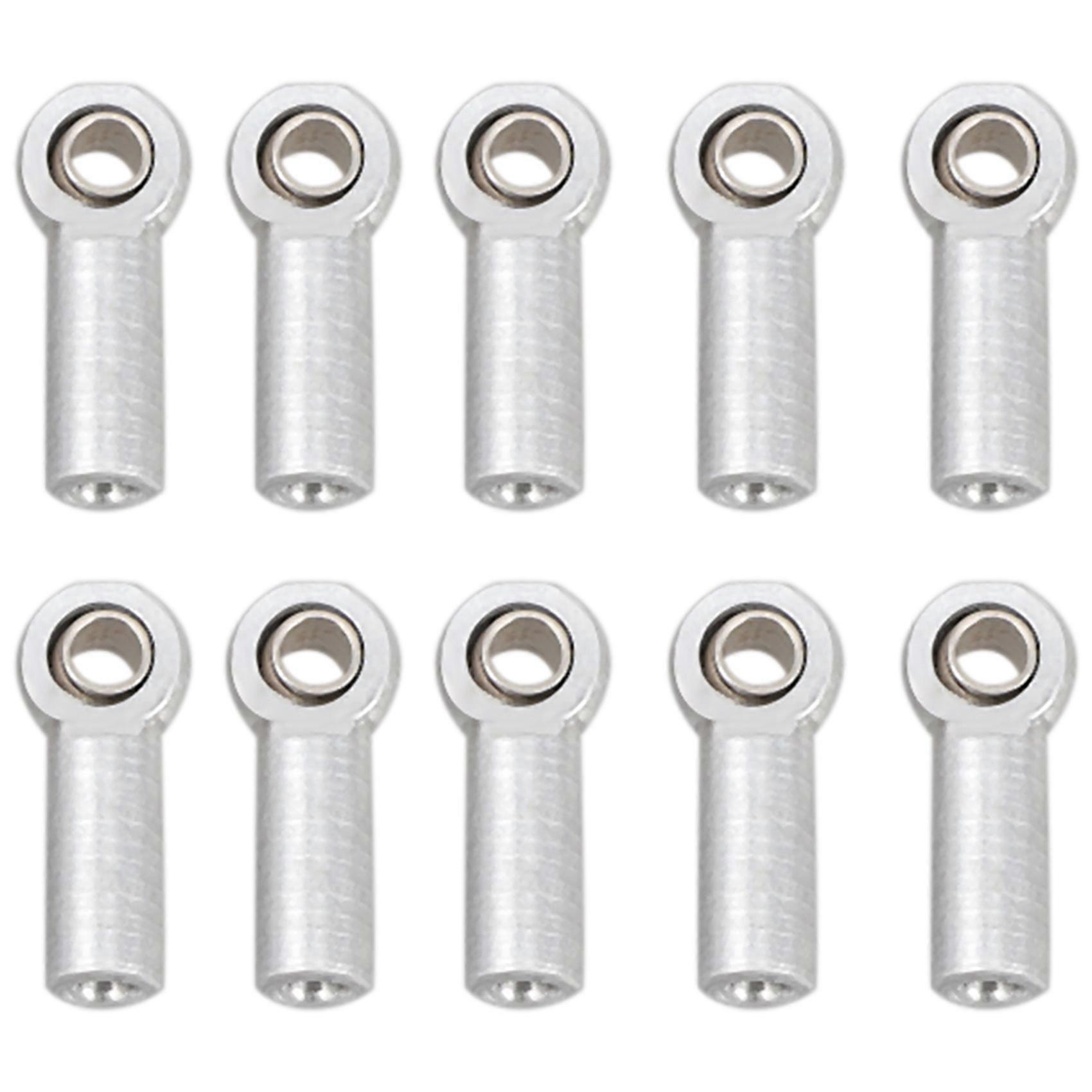 10Pcs Metal Link Tie Rod End Ball Joint for 1/10 RC Car Crawler AXIAL SCX10 D90 D110 CC01,Silver