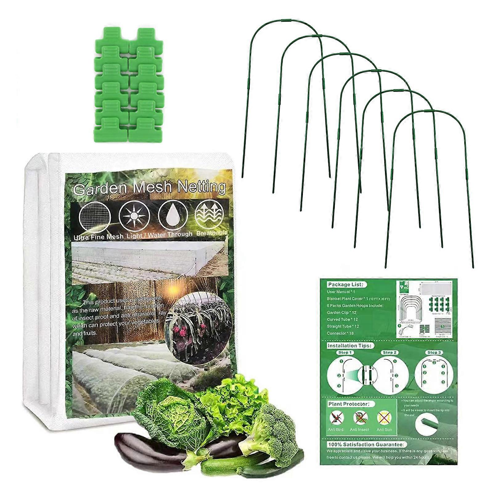 Mesh Netting Kit for Vegetables Fruit Reusable Row Cover Animals Barrier Netting