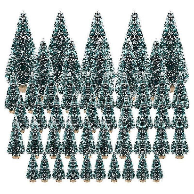 50pcs Miniature Artificial Christmas Tree Small Snow Frost Trees Pine Trees Christmas Diy Party Decoration Crafts