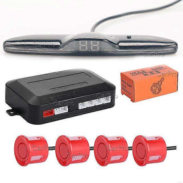 LED Parking Sensor System Backlight Parktronic Monitor Display Kit Backup Detector Assistant