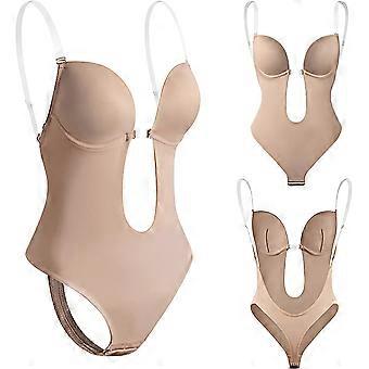 Dww-Femme Plunge Backless Body Shaper BH, Body dos Nu Invisible Mariage, Soutien-gorge Push Up Dos Nu Sans Couture, Sous-vtement Avec Bandoulire Tran