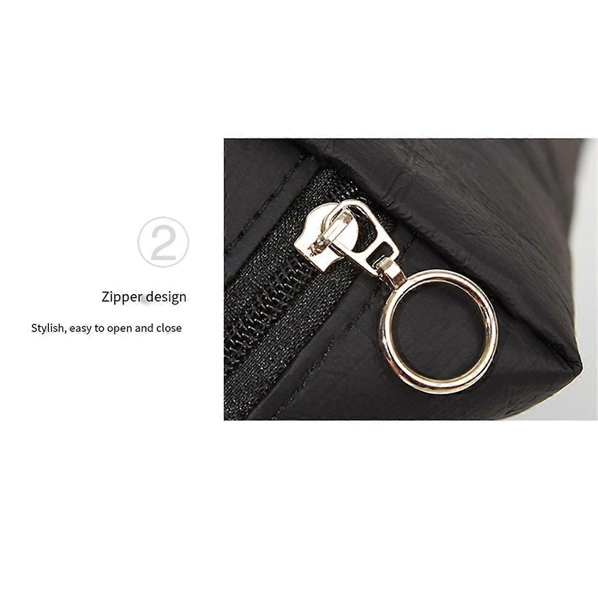 ホワイトペーパー収納バッグ、旅行用トイレタリーオーガナイザーバッグ、ポータブル防水ジッパー化粧品バッグ