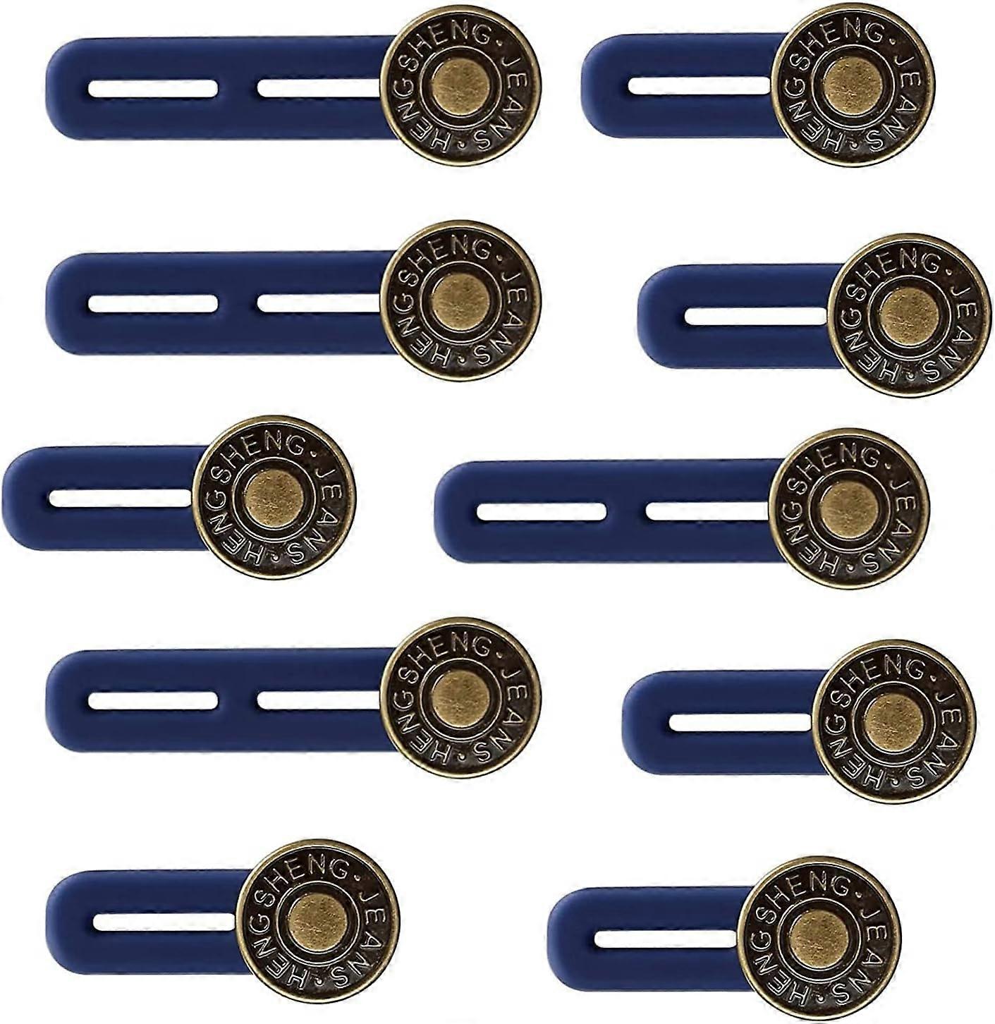 (Bronze) 10 Pack Pant Button Extender, Elastic Button Extender, Adjustable Waist Extender, Removable Seamless Shirt, Dress, Pants, Maternity Pants