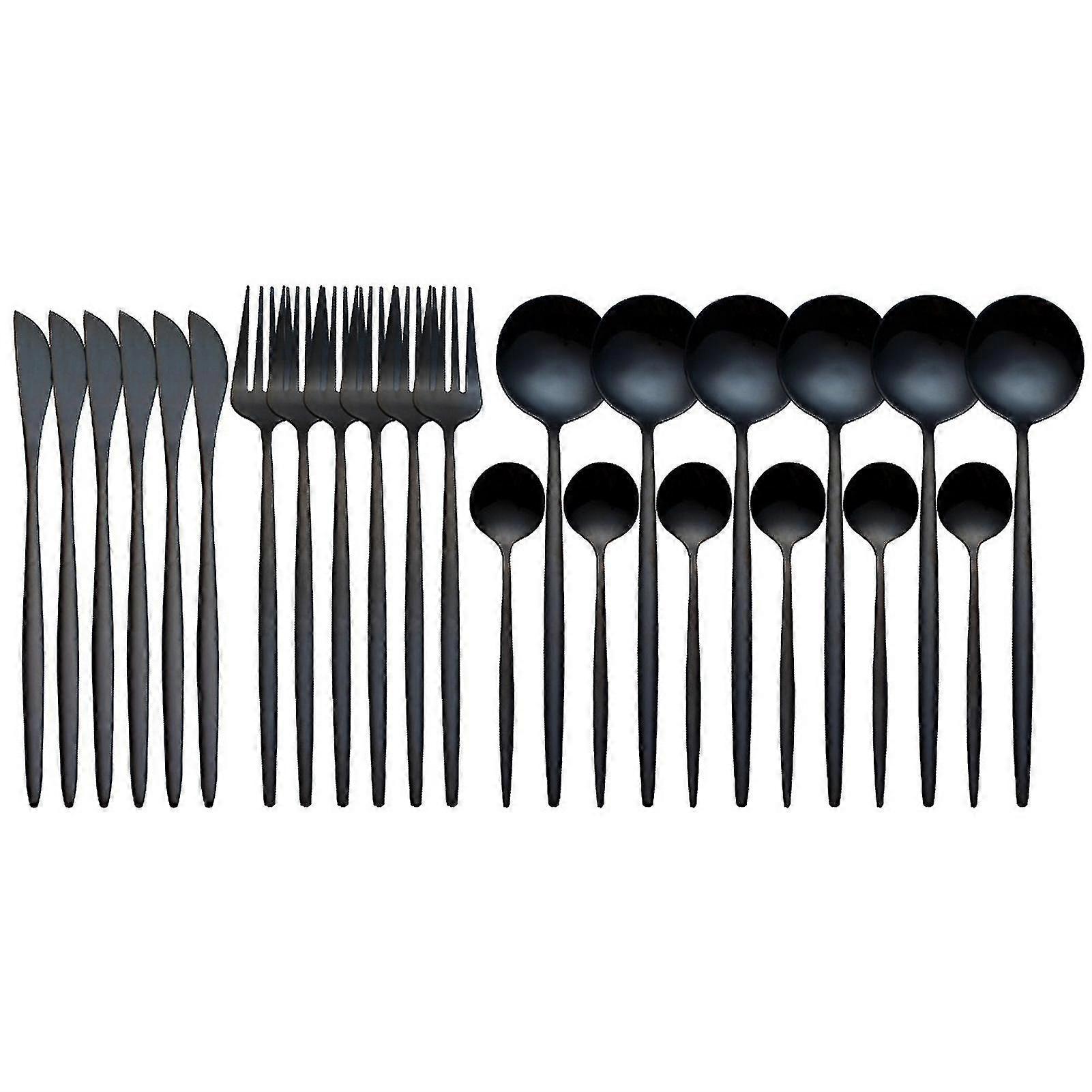24pcs Stainless Steel Cutlery Set Elegant Mirror Polished Tableware For Wedding Thanksgiving