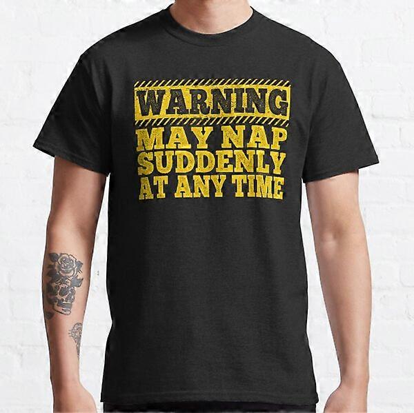 Papa Warnung kann jederzeit plötzlich ein Nickerchen machen Lustiger Vater klassisches T-Shirt-RK53539