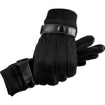 Luvas masculinas inverno touchscreen mensagens de texto telefone à prova de vento condução motocicleta luvas para homens lã forrado luvas quentes