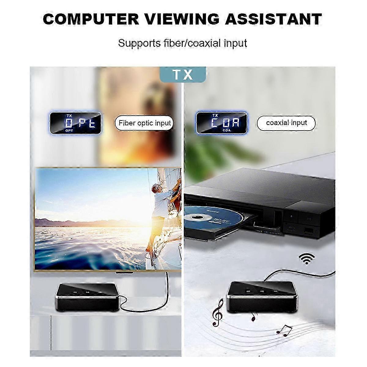 Nou receptor Bluetooth 5.3 Hd 3.5mm Jack Aux Adaptor fără fir Muzică pentru TV Adaptor receptor audio auto