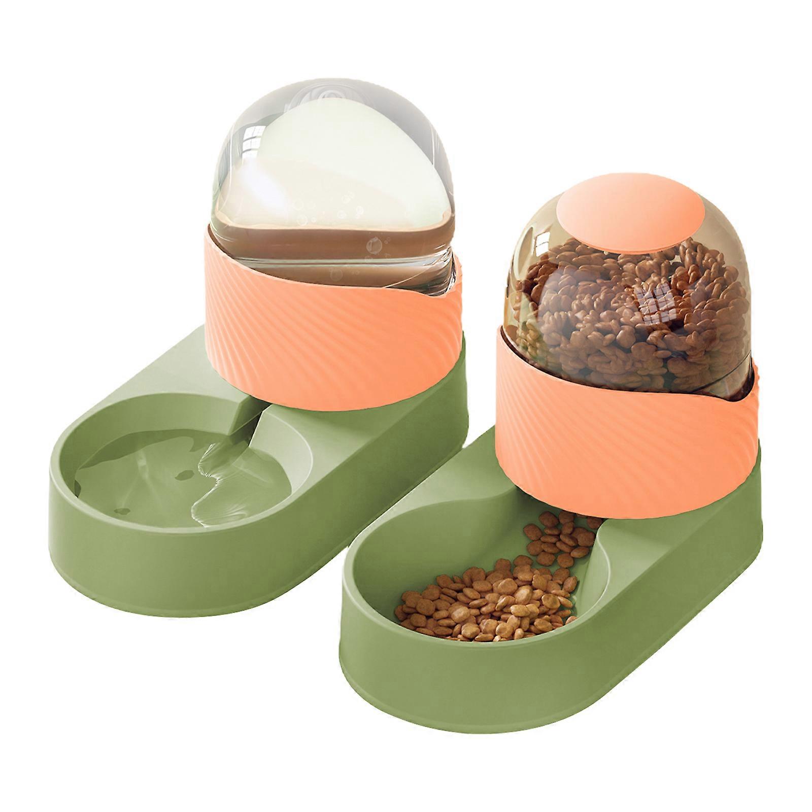 Automatic Dog Cat Feeder and Water Dispenser Gravity Food Feeder and Waterer Set