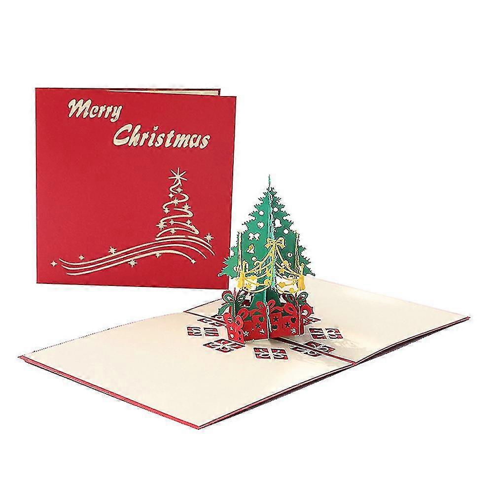 Biglietti d'auguri per albero di Natale Biglietto pop-up tridimensionale per feste di Natale per gatti Cartolina 3D con busta Fornure natalizie  15