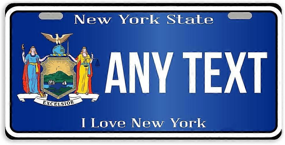 Tampa de Placa de Licença de Carro de Metal do Estado de Nova York com 2 Furos 11.8 x 6.1 Polegadas