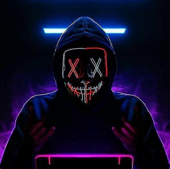 Led Purge Mask Light Up Scary Mask For Cosplay Costume R_o High Quality
