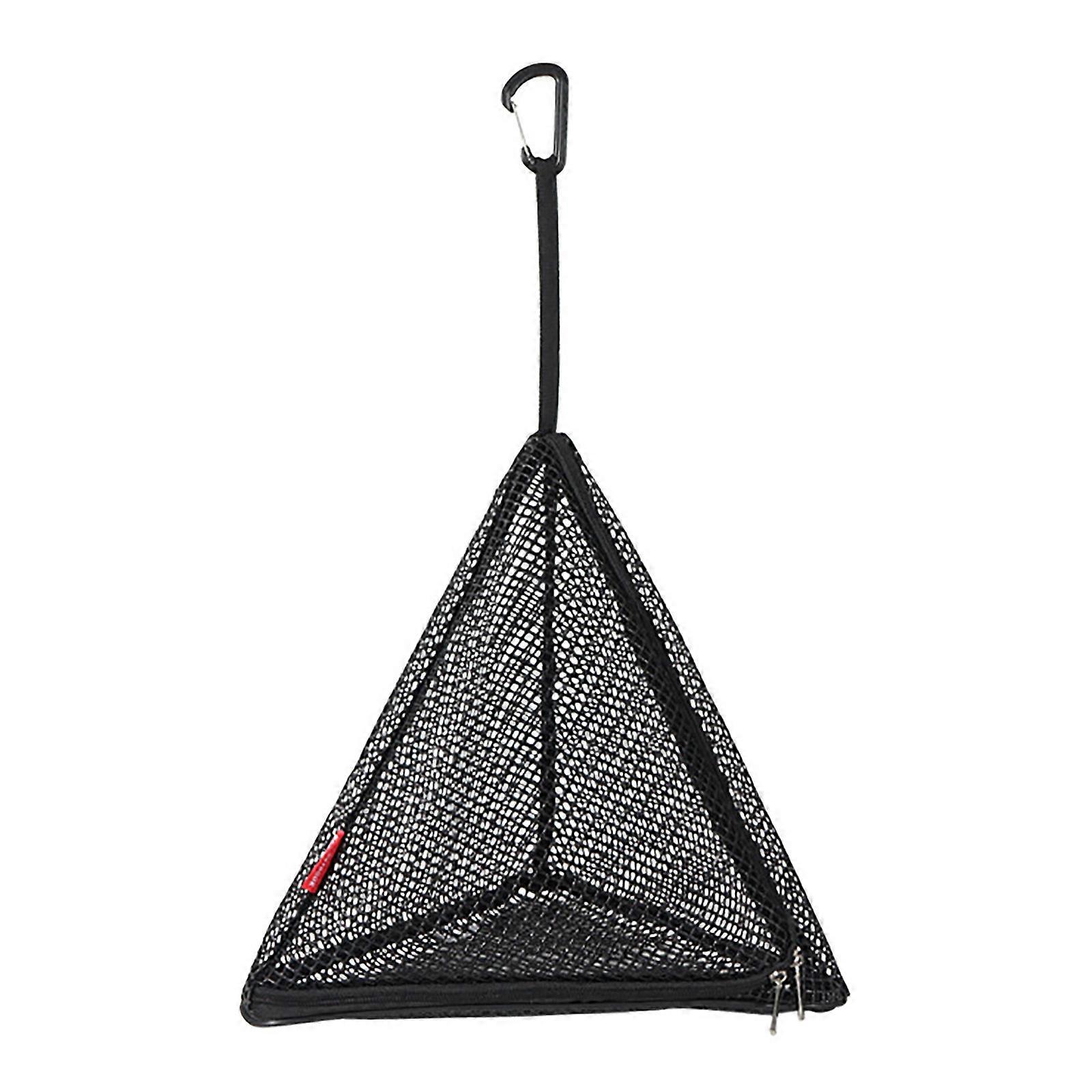 Outdoor PVC Hanging Net Bag Foldable Drying Portable Storage Basket with Hook Triangular Sunscreen 3 Sizes