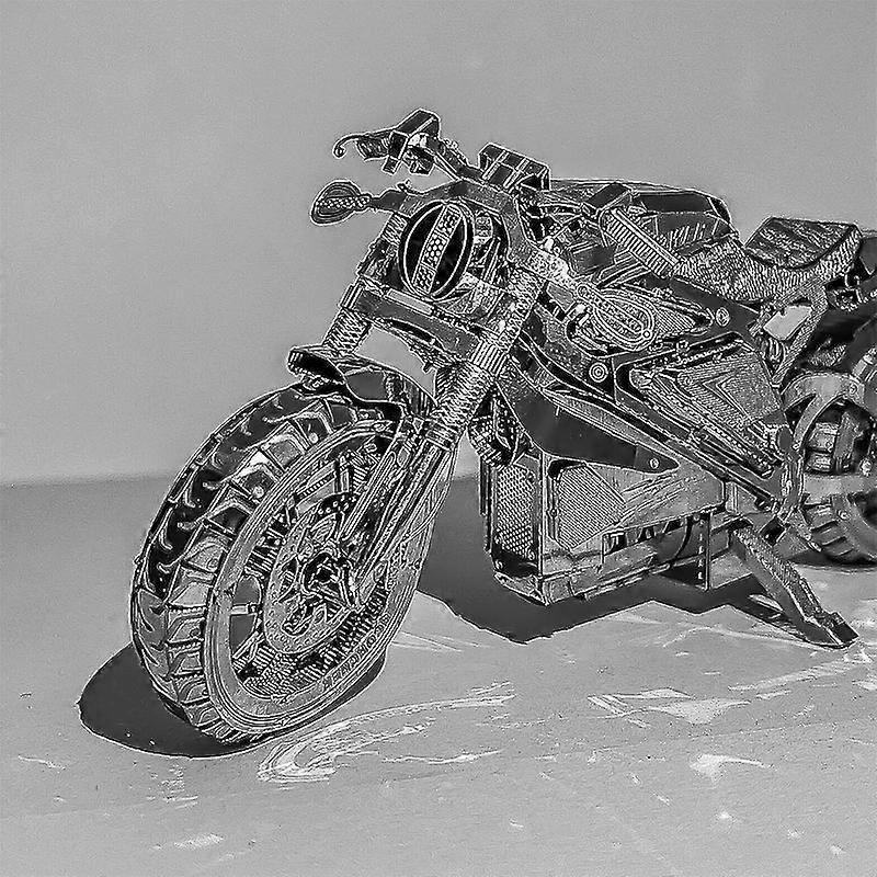 电动摩托车 3D 金属拼图手工 DIY 建筑玩具客厅小雕像