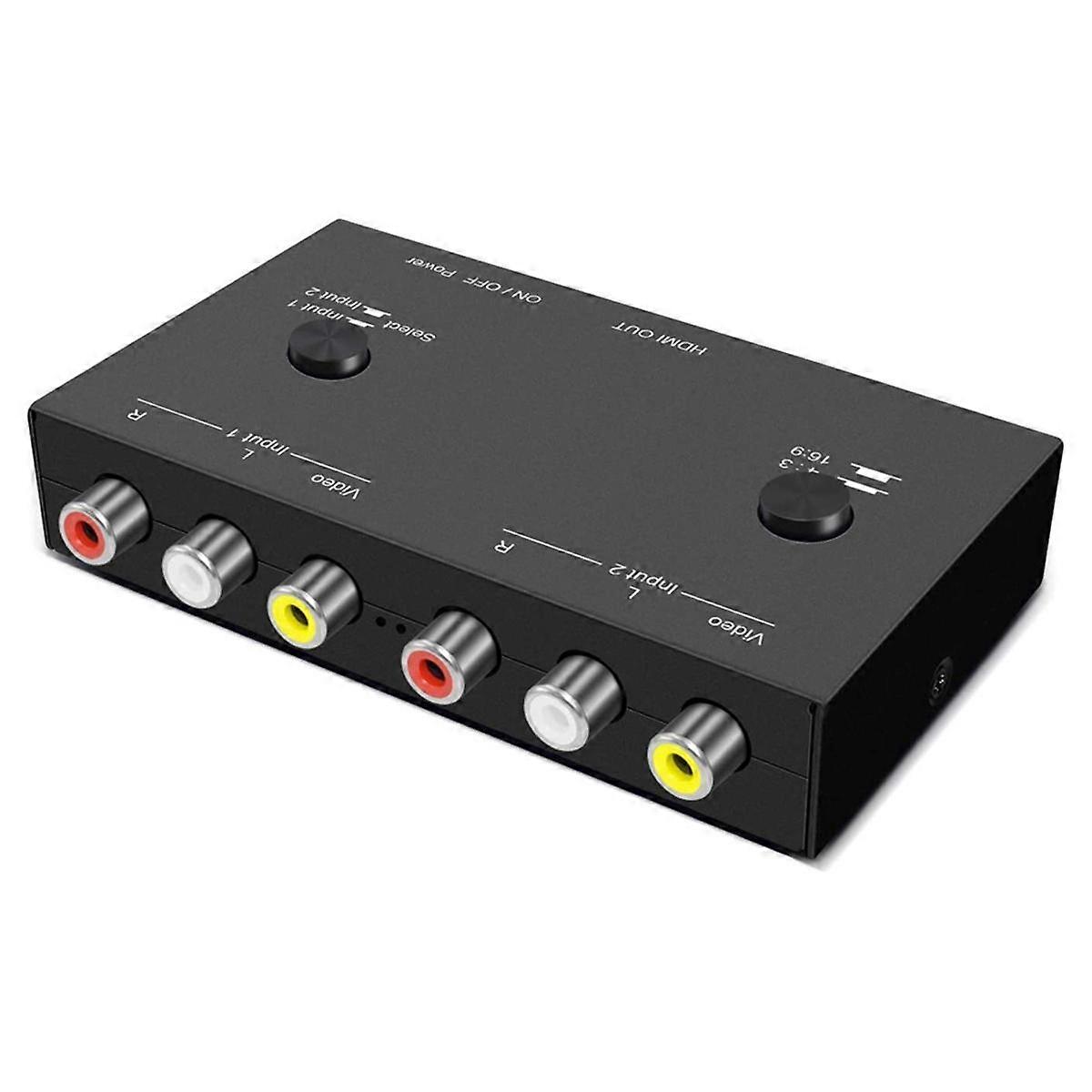 2 Way AV to -Compatible 2AV TO -Compatible 2RCA TO -Compatible Multi-Function Convenient Signal Con