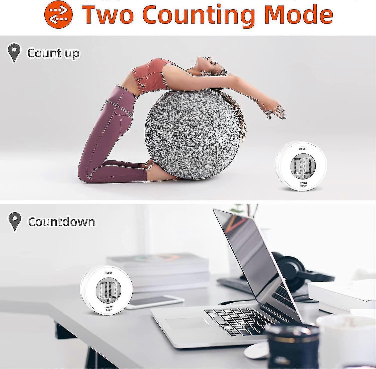 Kitchen Timer, Kitchen Timer, Quiet Countdown Timer, Large Lcd Display, Time Management Tool For Kids And Adults