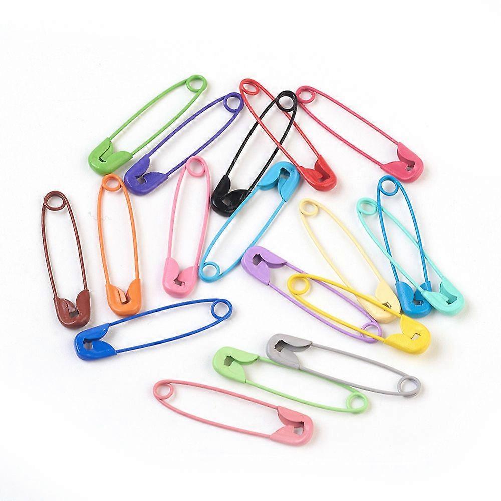 Iron Safety Pins Mixed Color 30x7x2mm Pin: 0.7mm