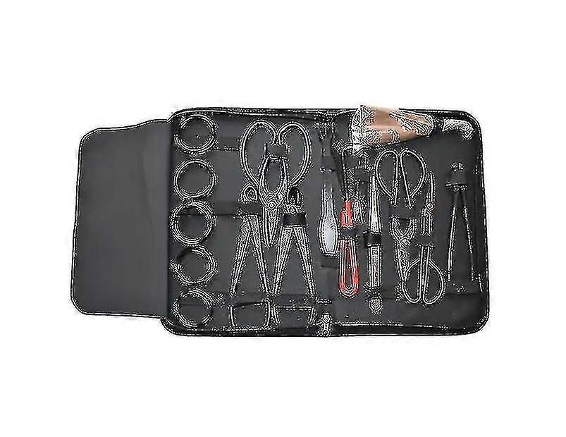 16pcs Garden Bonsai Tool Set Carbon Steel Kit Cutter Scissors With Nylon Case-yvan