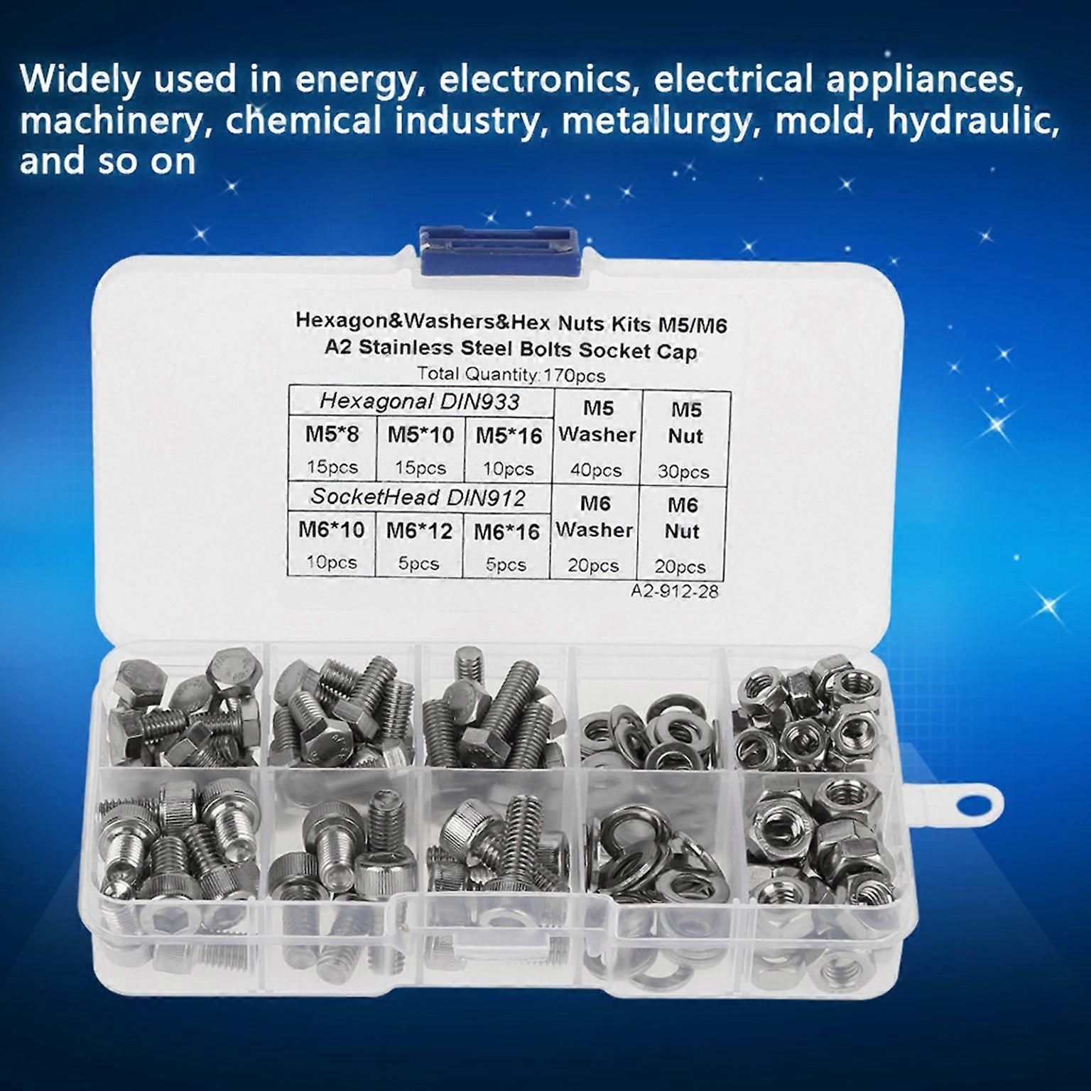 hex socket screws hex socket bolt bolts screws washers screw kit 170pcs